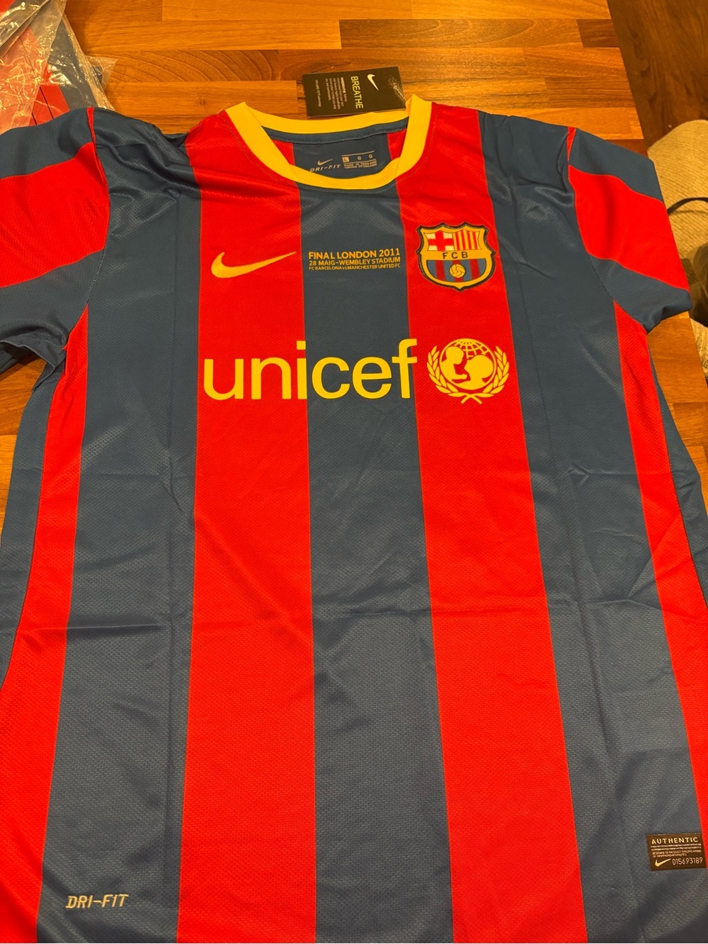 Nike FC Barcelona Red & Blue Striped Men’s Soccer Jersey